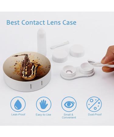Saxophone Contact Lens Case with Mirror | Cute Portable Eye Travel Kit - Buy Online on GoSupps.com