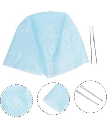 DOITOOL 1 Set Hair Color Highlighter Cap Crochet Outfit Scrub Hat Reusable Hair Cap for Highlights Hair Tinting Dye Hat Hair Tinting Bowl Has Brighten Baked Oil Cap Silica Gel 22X16X1CM Blue - Buy Online on GoSupps.com