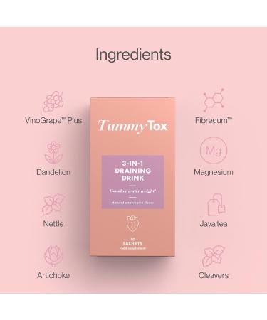 Detox Strawberry Drink with Dandelion Root & 8 Herbal Ingredients - 30-Day Supply | TummyTox - Buy Online on GoSupps.com