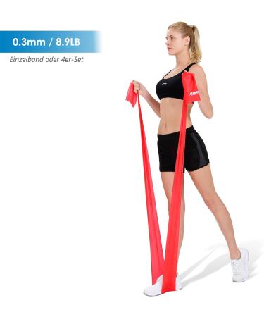 Premium Fitness Bands - 1.2m/2m Resistance Bands for Physiotherapy & Fitness | Long Exercise Bands for Women & Men | Gymnastics Band 2m - Medium Red #2 - Buy Online on GoSupps.com