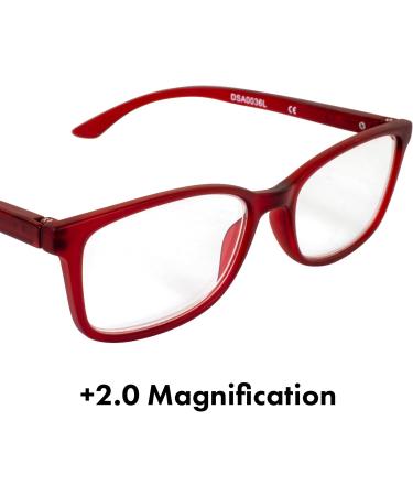 Shop Birdz Eyewear Red Frame Readers - BPA Free Non-Carcinogenic 2.0 Magnification - Buy Online on GoSupps.com