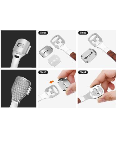 Foot Scraper Pedicure Tool Kit - Dead Skin Remover for Feet, Callus Shaver with 10 Blades - Foot File Grater for Smooth Heels - Buy Online on GoSupps.com