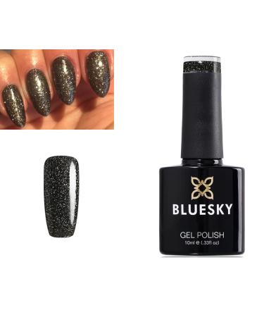 Bluesky Black With Silver Glitter Abyss VIP03 Nail Gel Polish UV LED Soak Off 10ml