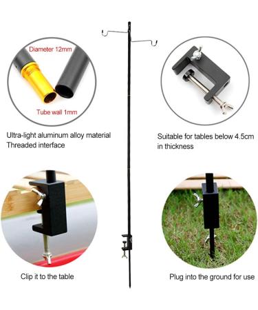 JIANWEI Camping Lamp Pole - Lightweight Portable Folding Stand with Storage Bag and Hook - Ideal for Outdoor Picnic, Fishing, Backpacking - Black - Buy Online on GoSupps.com