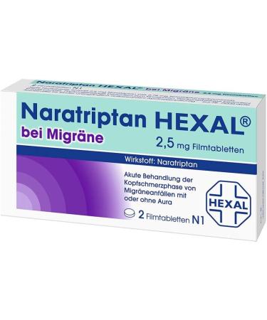 NARATRIPTAN HEXAL 2.5 mg Film-Coated Tablets - Effective Migraine Relief (2 pcs) | International Shipping Available - Buy Online on GoSupps.com