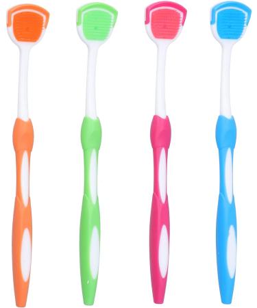Portable Plastic Tongue Scraper Set - 4-Part Tongue Cleaner for Travel | Breath Freshener & Oral Care Tool - Buy Online on GoSupps.com