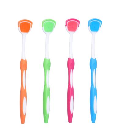 HERCHR Tongue Cleaner Tongue Scraper Bad Breath Eliminator Plastic Tongue Scraper Portable Tongue Brush for Travel