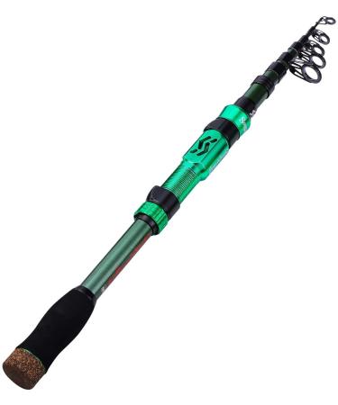 Sougayilang Telescopic Angelrute-24 tons of carbon fiber CNC freight roller holder comfortable EVA handle travel fishing rod for trout fishing 2.1m/6.89ft green