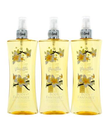Vanilla by Body Fantasies 3 Pack 8 oz Fragrance Body Spray for Women Vanilla 8 Fl Oz (Pack of 3)