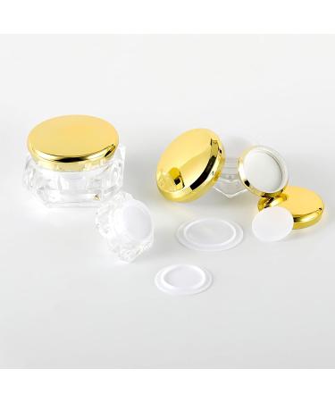 Zeoabsy 4-Pack 5ml Transparent Acrylic Diamond-Shaped Jars with Gold Screw Caps Perfect for Creams Lotions Nail Art & Lip Balm - Buy Online on GoSupps.com