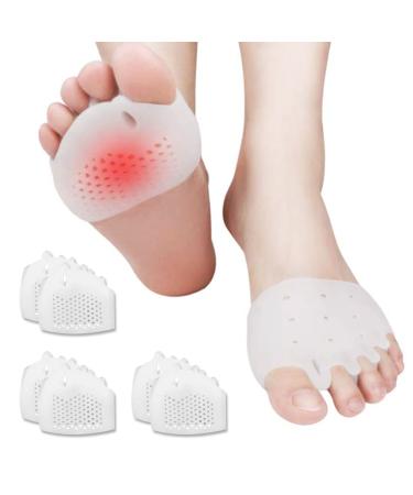Toe Separators 6 Pieces Bunion Corrector for Overlapping Toes Big Toe Straighteners Toe Spacers Relieve Foot Pain Metatarsal Spacer Silicone Hallux Valgus Corrector (White) White (6 Piece)
