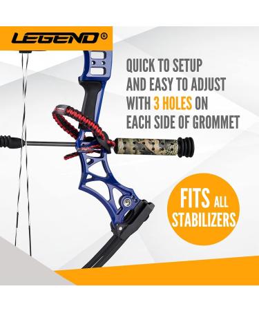 LEGEND 550 Paracord Bow Wrist Sling - Adjustable Strap with Leather Yoke & Metal Grommets - Red/Black Archery Gear - Buy Online on GoSupps.com