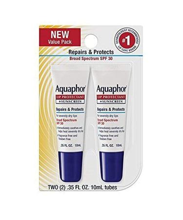 Aquaphor Lip Protectant + Sunscreen SPF 30 2 Tubes 0.35 fl oz (10 ml) Each