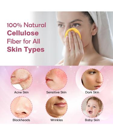 AIDEA 96 Count Compressed Facial Sponges - Eco-Friendly Makeup & Cleansing Sponges for Exfoliating Face Washing & Makeup Removal - Travel Essentials in Yellow - Buy Online on GoSupps.com