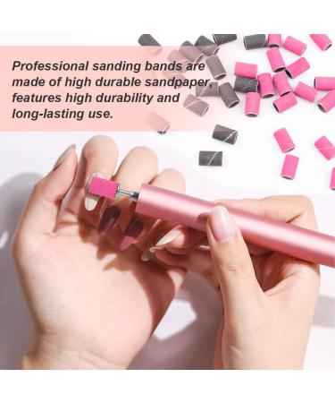 Professional Nail Sanding Bands Set - 240 Pieces Coarse Fine Grit Sanding Bands for Nail Drill with 2 Bonus Bits - 80120180240 - Buy Online on GoSupps.com