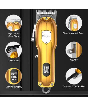 Surker Men's Hair Clipper Set - Professional Cordless Barber Trimmer with LED Display & USB Rechargeable Grooming Kit - Buy Online on GoSupps.com