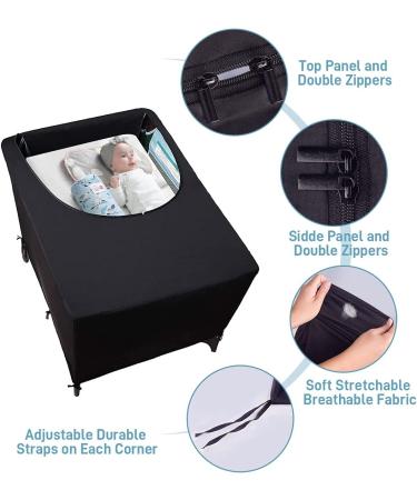 Kaitsece Pack and Play Crib Canopy Cover - Stretchy Breathable Travel Tent for Indoor/Outdoor Use - Blackout Baby Netting for Sleep/Play - Buy Online on GoSupps.com