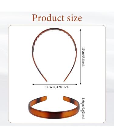 Simple Plastic Headband Hair Hoop Plastic Headbands for Women with Teeth Black Brown Headwear Ladies Hair Acessories - Buy Online on GoSupps.com