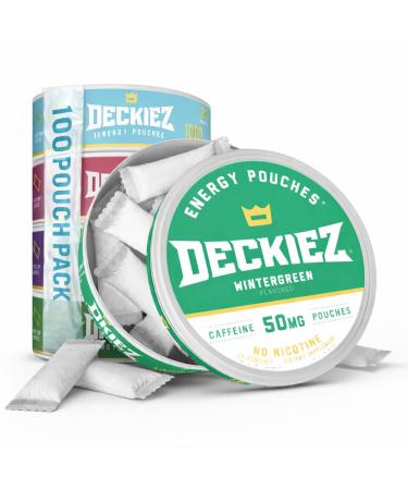 Deckiez Energy Pouches 5 Cans (100 Pouches) Sugar Free Caffeine Supplement Coffee Pouches & Energy Drink Alternative 50mg Caffeine Pouches 5 Pack Variety Flavors