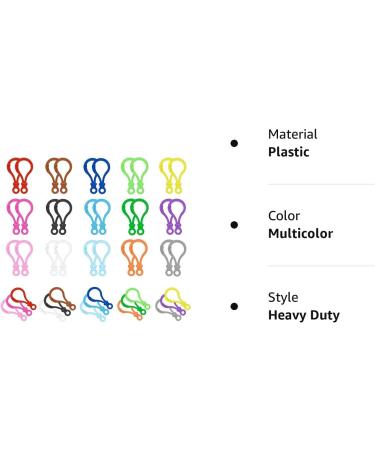 200 PCS Multicolor Plastic Lobster Clasp Keychain Clips for Kids | Backpack and Craft Keychain Hooks - Buy Online on GoSupps.com
