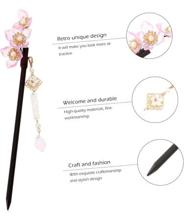 Didiseaon Hairpin Vintage Hair Stick Wedding Hair Accessories for Women Hair Bun Holder Classic Hair Japanese Hair Accessories Chopsticks for Hair Bridal Hair Clip Wooden Flowers Pink Pearl - Buy Online on GoSupps.com