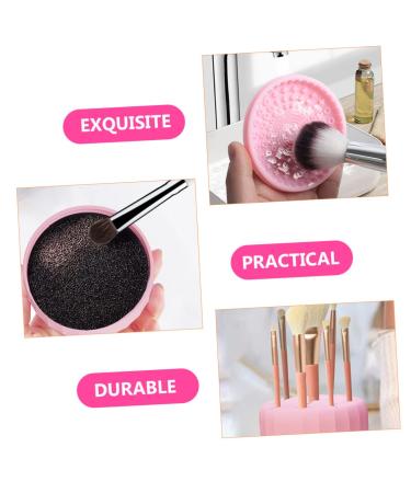 Abaodam Makeup Brush Cleaning Box | Silicone Brush Cleaner & Pad | Compact 7.9x5.25x4.9CM | Pink - Best eCommerce for International Shipping - Buy Online on GoSupps.com