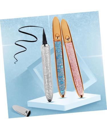 VINTORKY 2pcs Diamond Eyeliner Liquid Eye Liner Eyeliner Liquid Pen Lash Accessories Rose Gold Plated Assorted Color - Buy Online on GoSupps.com
