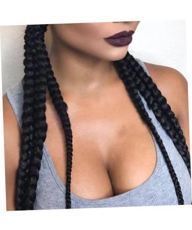 minkissy Ponytail Three Strand Braid Ponytail Extension Braided Hair Piece Elastic Hair Bands Braid Hair Band Braid Extensions Ponytails Long Braided Wig Hair Extensions for Braids Girl 45X6CM Black - Buy Online on GoSupps.com