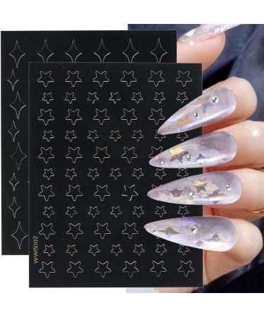 Airbrush Nail Stencils - French Star Heart Bear Butterflies Decals | DIY Nail Designs Stickers - Buy Online on GoSupps.com