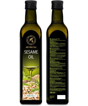 Sesame Oil 500ml - Pure Cold Pressed Oil for Cooking & Hair Care - Natural Sesamum Indicum for Food & Beauty - Buy Online on GoSupps.com