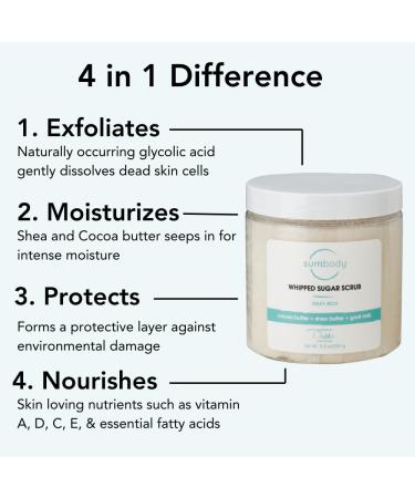 Whipped Sugar Body Scrub with Vitamin C Citrus Splash - Gentle Exfoliator for Sensitive Skin Hydrating Foot & Hand Scrub for Men & Women Made in USA 8.9 Ounce - Buy Online on GoSupps.com