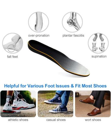 Plantar Fasciitis Arch Support Insoles for Men & Women - Full Length Orthotic Shoe Inserts for Flat Feet & Foot Pain Relief - Silver - Buy Online on GoSupps.com