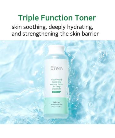 Make P:REM Safe Me Relief Essence Toner | Hydrating Face Toner for All Skin Types | 24-Hour Moisturizing | EVE Vegan Korean Skin Care | 400ml - Buy Online on GoSupps.com