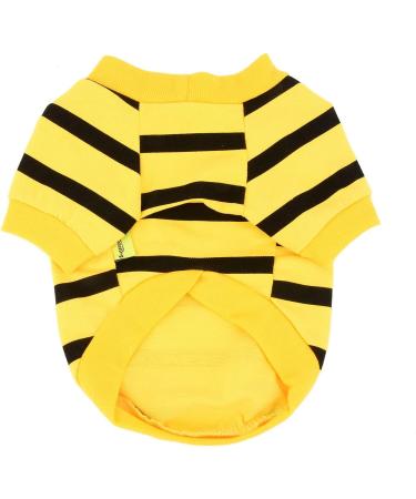 Zweitea Summer Dog Shirts for Small Dogs - Striped Cotton T-Shirts & Sweatshirts for Chihuahuas - Soft Yellow Pet Clothes - Buy Online on GoSupps.com