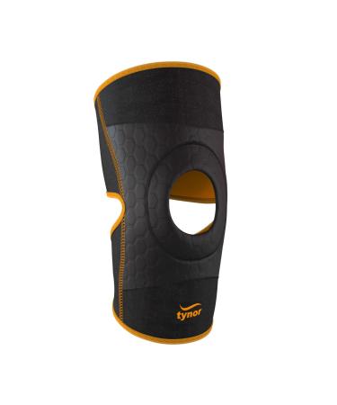 TYNOR Knee Wrap Neoprene Knee Brace Support for Men & Women Knee Pain Arthritis Adjustable Compression knee Patella Wrap Around with Silicon Patellar Padding for Sports Running Workout One Size One Size Black & Orange