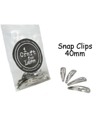 25 Silver Metal Tear Drop Snap Hair Clips - 40mm Size with Hole - Buy Online on GoSupps.com