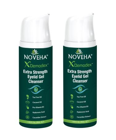 NOVEHA Demodex Lot de 2 gels nettoyants extra forts pour les paupi res d modex MGD et yeux secs avec provitamine B5 huile d'arbre th et acide hyaluronique Nettoyage doux apaise les