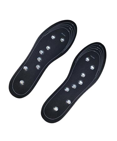 1 Pair Foot Care Insoles Shoe Inserts Lady Shoe Pad Soft Insoles Arch Insoles Massaging Insoles Women Shoe Pad Running Insoles Sugar Patch Sensor Patches Full Magnet Massage Black L