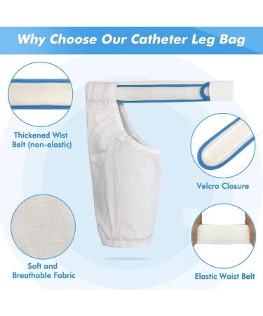 Catheter Leg Bag Holder - Foley Catheter Stabilization Device & Nephrostomy Bag Strap (XL) - White | Secure Urine Drainage Solutions - Buy Online on GoSupps.com