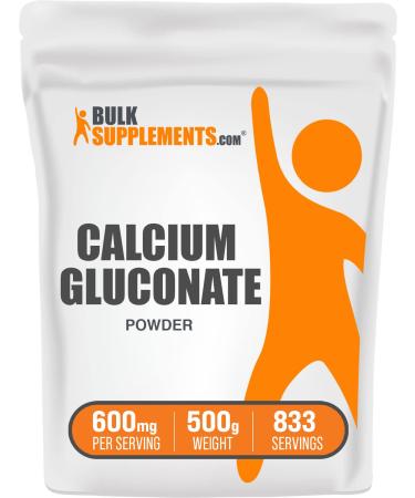 BulkSupplements.com Calcium Gluconate Powder - Calcium Gluconate Supplement - Calcium Powder Supplement - Calcium Supplement - 600mg (55mg Calcium) per Serving (500 Grams - 1.1 lbs) 1.1 Pound (Pack of 1)