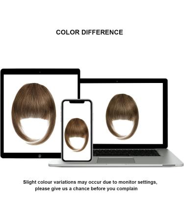BUYOGET Clip in Fringe Human Hair Extension Light Brown Straight Remy Fringe Clip on Bangs Hair Clip for Women Girls - Buy Online on GoSupps.com