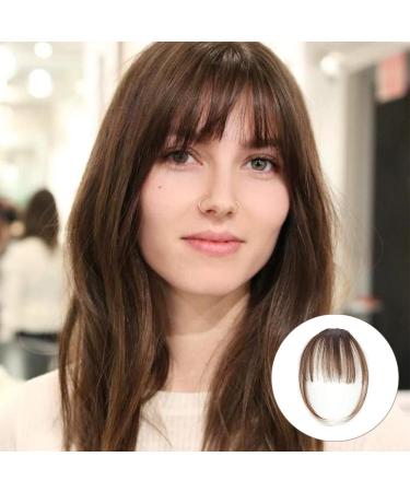 Clip In Bangs & Fringe Real Hair Extensions | Light & Dark Brown - Perfect for Women - Buy Online on GoSupps.com