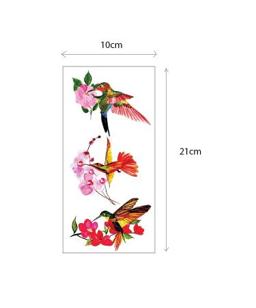 Large Hummingbird Temporary Tattoos - Realistic Body Stickers for Women - 3 Sheet Set (9 Pieces) - Buy Online on GoSupps.com
