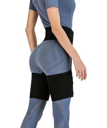 XL Hip Support Brace - Compression Wrap for Hip Joints, Arthritis & Groin - Anti-Slip, Faster Recovery - Black - Buy Online on GoSupps.com