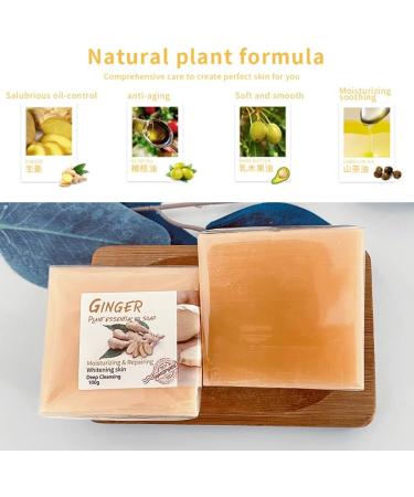 LICHENGTAI Naturel Gingembre Bar Savon Pour Savon Bio Au Gingembre Detox Lymphatique Savon de Massage Amincissant Naturel Base de Plantes Hydratant Savon de Bain en Profondeur 3 PCS - Buy Online on GoSupps.com