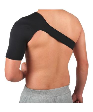 Kqcibz Shoulder Support Brace Back Guard Strap Wrap Belt Band Pads Single Shoulder Adjustable Breathable Sports Care Guard Protect left shoulder support black - Buy Online on GoSupps.com