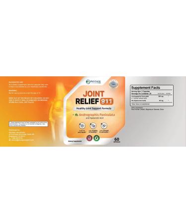 Phytage Labs Joint Relief 911 Natural Supplement - Supports Healthy Cartilage & Joint Mobility - 60 Plant Based Capsules - Buy Online on GoSupps.com