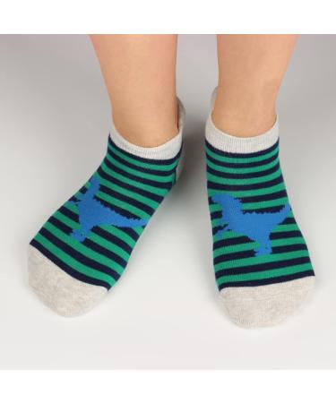 Cotton Day Kids Boys Ankle Low Cut Athletic Socks | Fun Dinosaur Camo Pirate Design | Cushion Sole | Size 6-8 Years - Buy Online on GoSupps.com