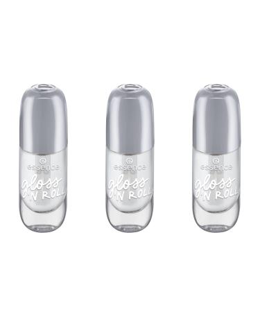 Essence Gel Nail Color Gellack nail polish No. 01 Gloss' N Roll Transparent Express Result long -lasting color -intensive gel glossy without acetone vegan 3 -pack (3 x 8ml)