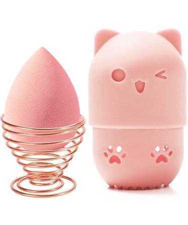 Makeup Sponge Holder Beauty Sponge Holder Cosmetic Sponge Case Beauty Egg Holder Beauty Blender Holder Makeup Blender Travel Case Beauty Egg Powder Puff Drying Stand & Travel Case (Pink) - Buy Online on GoSupps.com
